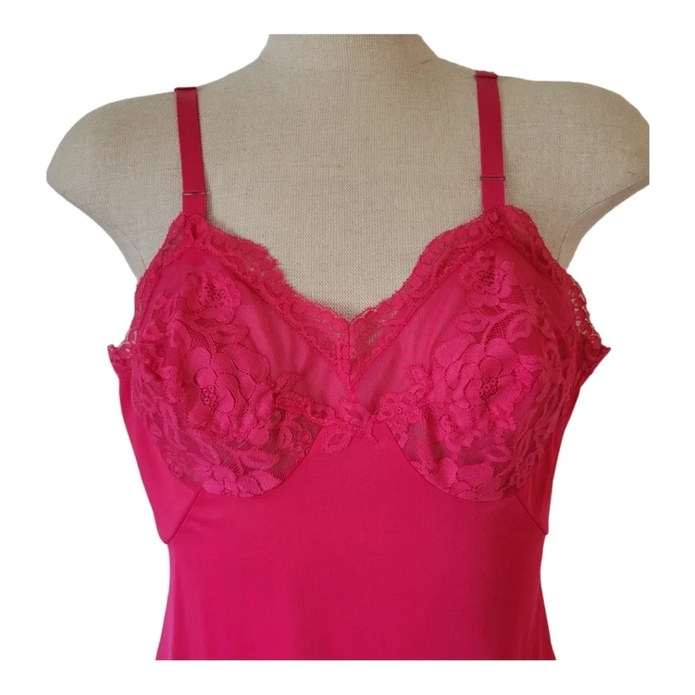 Vintage Gossard Artemis Pink Slip Dress Lace Trim Bust Size‎ 34 Small